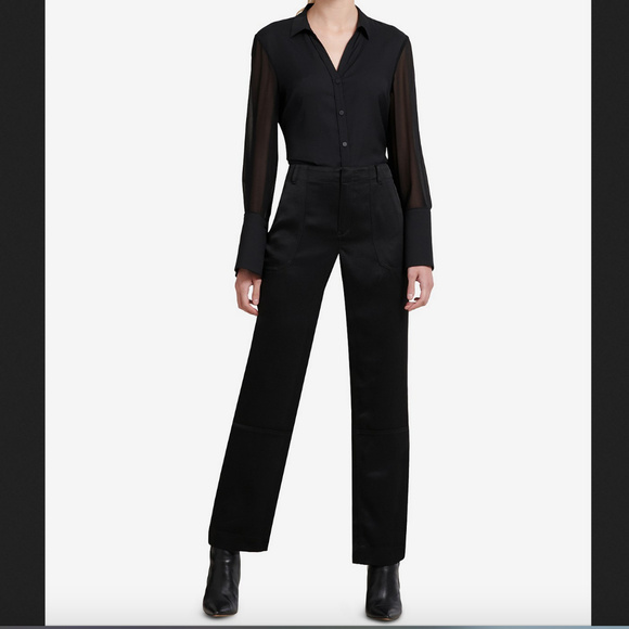 DKNY Black STRAIGHT-LEG ANKLE DRESS PANTS - Picture 5 of 14